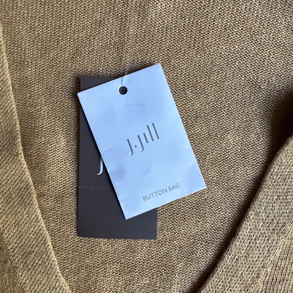 NWT J.Jill Mustard Yellow Gold Linen Blend Cardigan - Picture 3 of 7